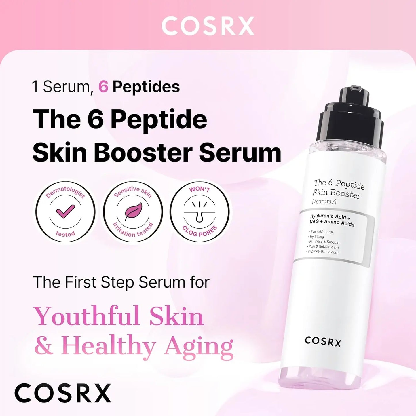 Peptide Collagen Boosting Toner, Niacinamide & Hyaluronic Acid